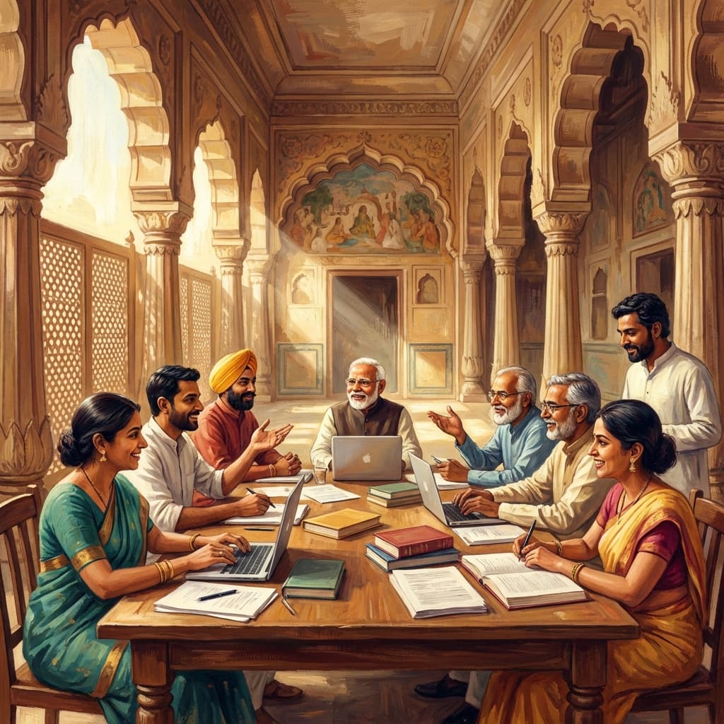 Intellectual collaboration illustration